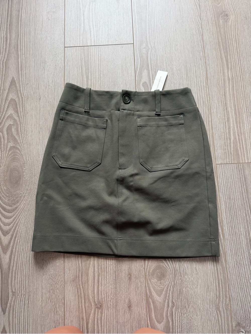 Anthropologie Maeve Colette Sage Green Mini Skirt Magic Fabric high waisted